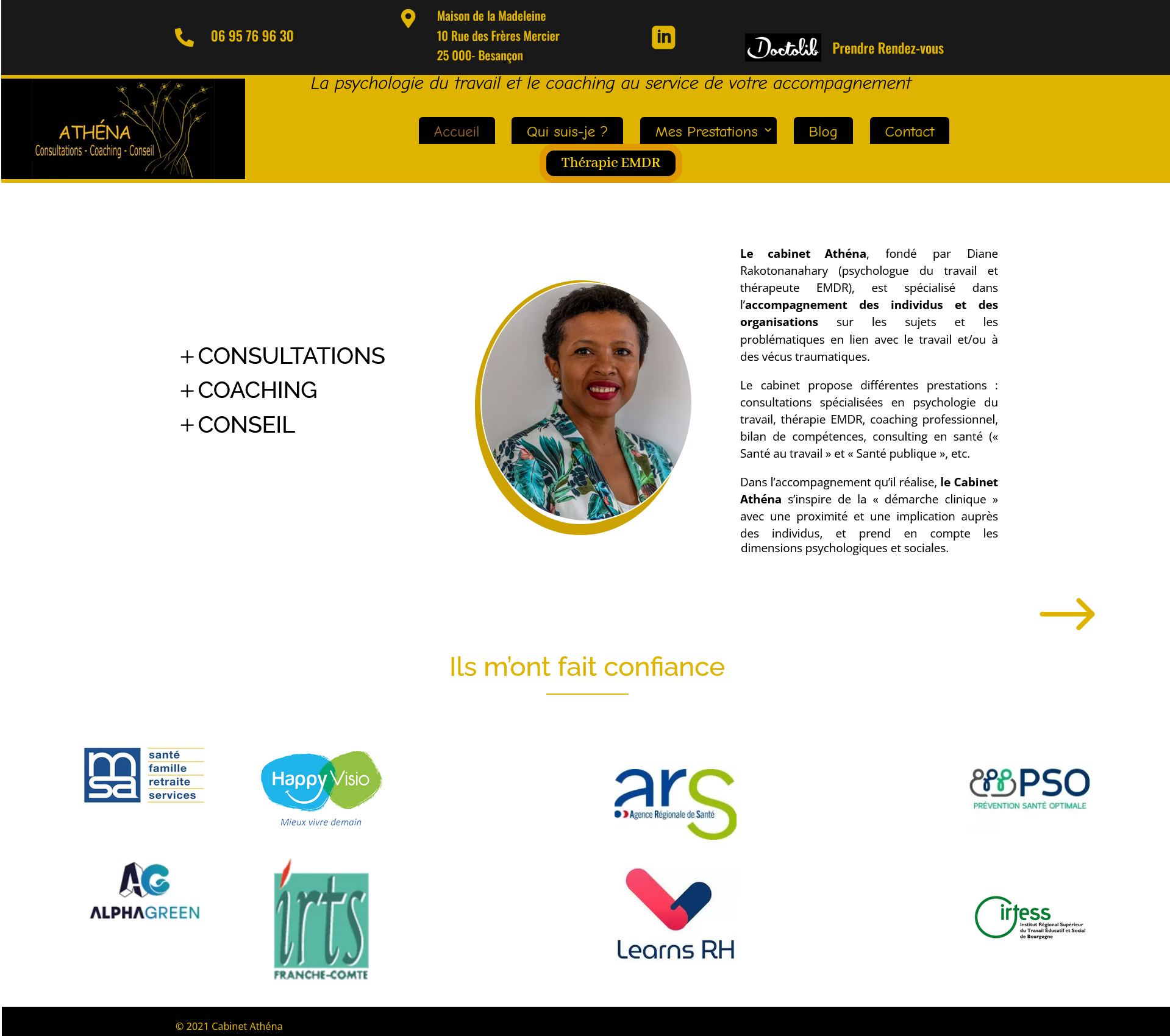 Réalisation du site Athena Conseils
